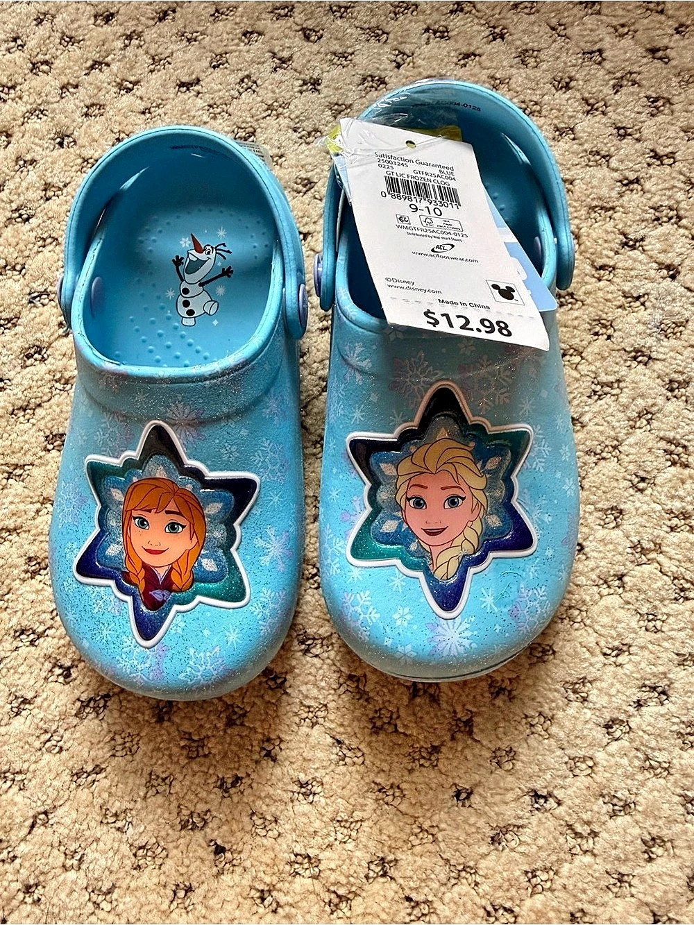 Walmart Frozen Classic Frozen Clogs Blue   Size 9-10